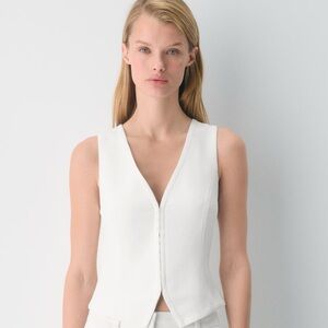 Aritzia Wilfred Attire Vest, Crepette, Sz 10, Light Birch